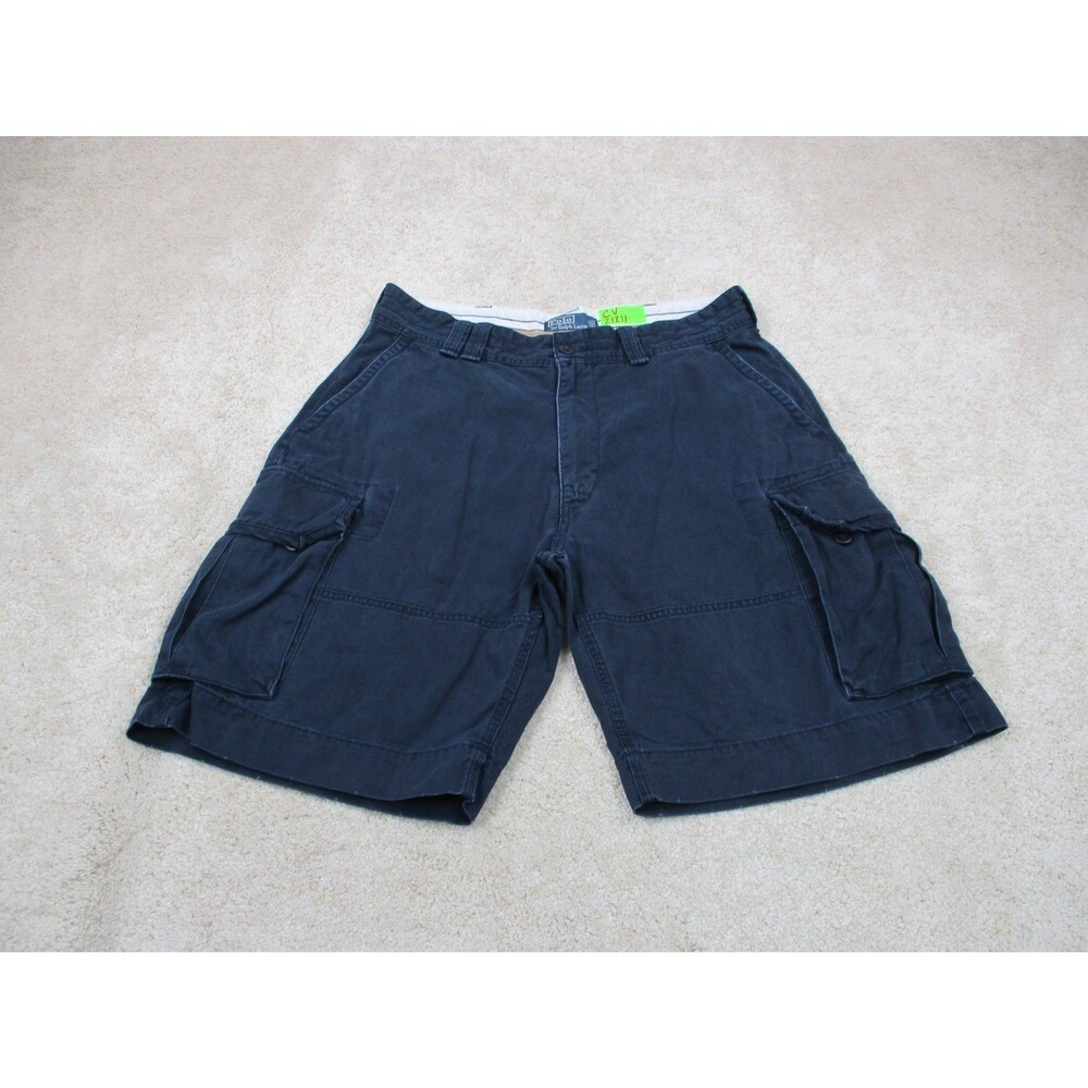 Polo Ralph Lauren Shorts Mens 34 Blue Cotton Cargo Pockets Chino Preppy Casual